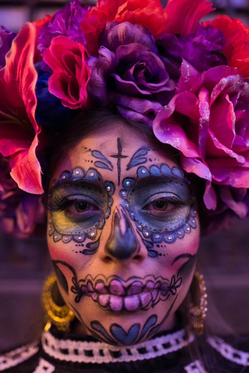 a woman with face paint