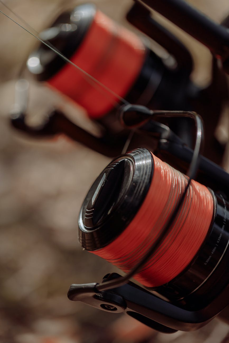 close up shot of a fishing reel