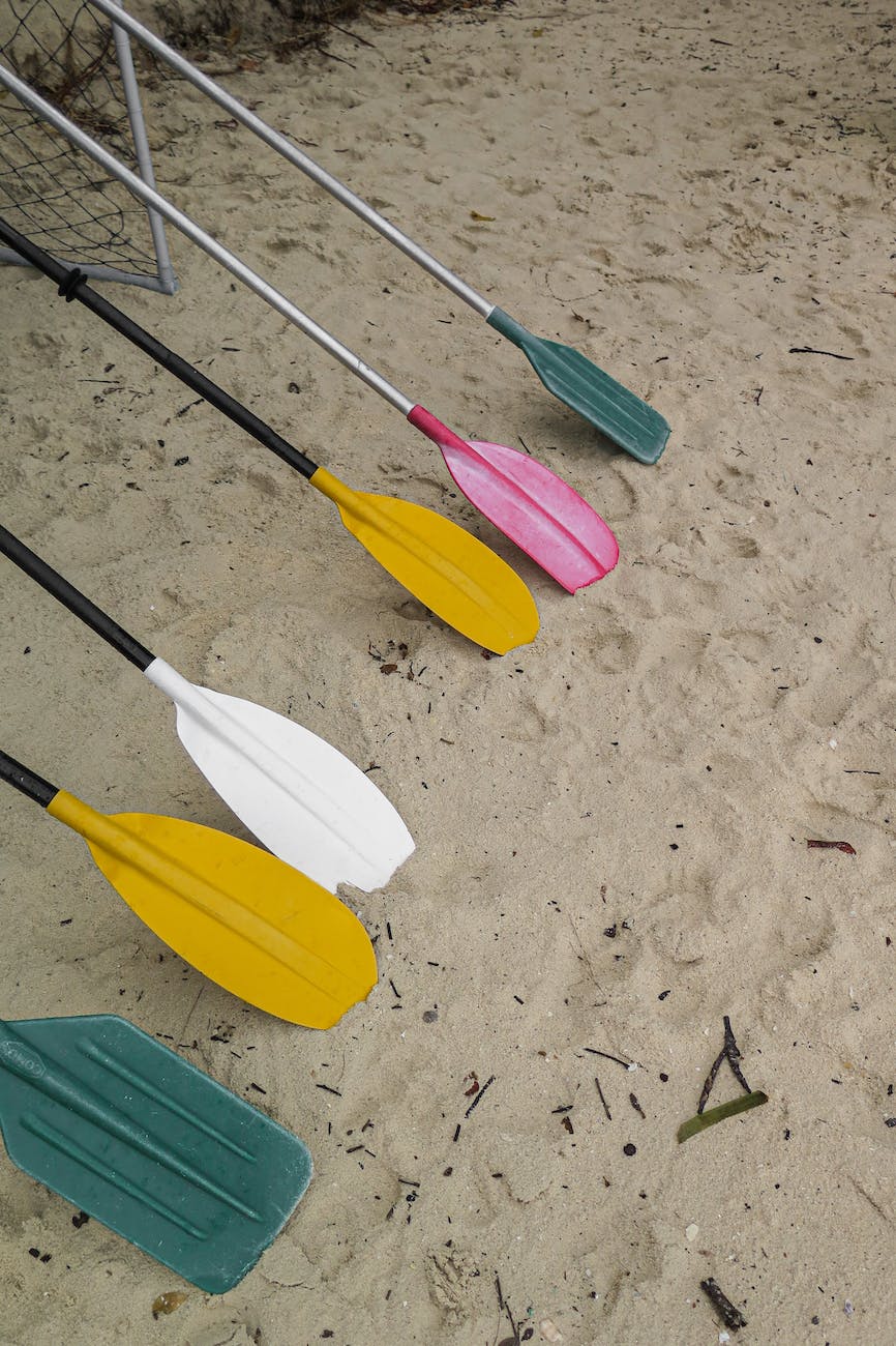 paddles on sand