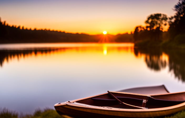 An image showcasing a serene river landscape, reflecting the vibrant hues of a golden sunset