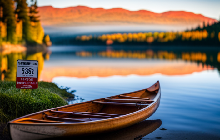 An image showcasing a colorful New Hampshire landscape with a serene lake, surrounded by lush forests
