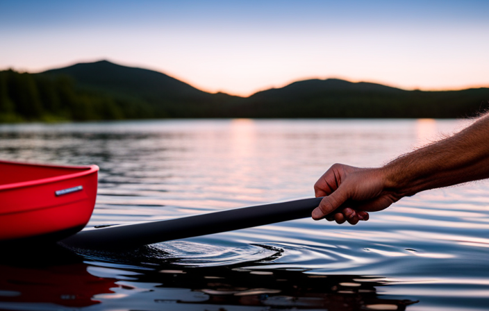 An image showcasing a hands-on guide to sizing a canoe paddle