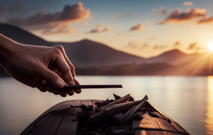 An image showcasing a hand-rolled blunt, burning unevenly with one side charred while the other side remains untouched, resulting in a distinct "canoe" shape