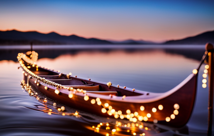 An image showcasing a beautifully decorated canoe for Christmas