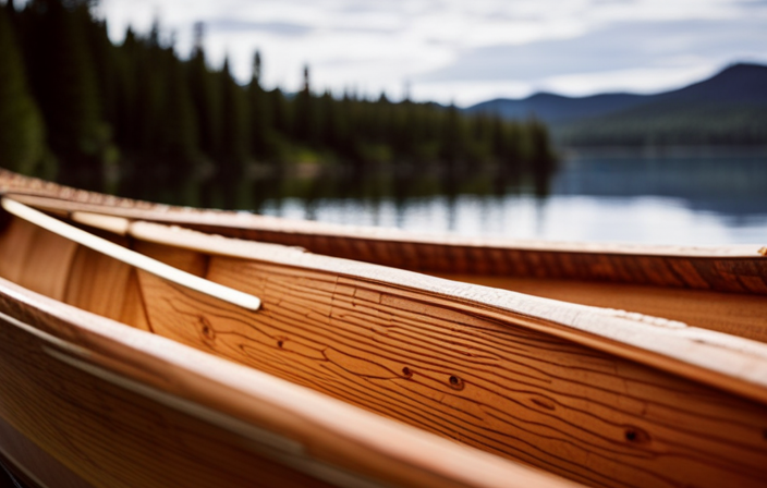 An image showcasing the intricate details of a canoe's construction