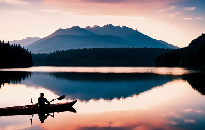 An image showcasing a serene river scene with a person effortlessly gliding through calm waters in a canoe, while another effortlessly paddles through the same waters in a kayak, highlighting the ease of both watercrafts