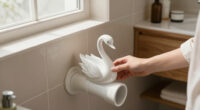She Used A Ceramic Swan To Hide This Major Bathroom Eyesore