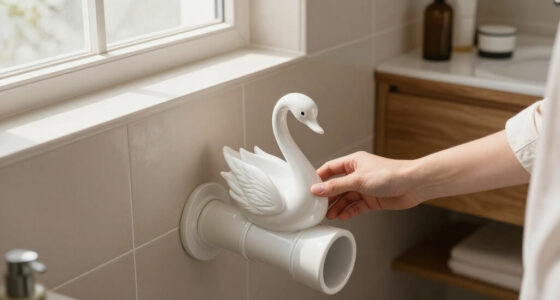 She Used A Ceramic Swan To Hide This Major Bathroom Eyesore