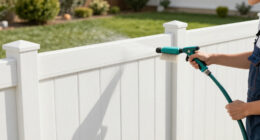 Vinyl Fence Washing Without Streaks, Lance Marks or Blown Caps
