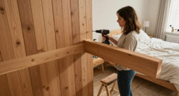A Structural Beam Was An Eyesore In This Bedroom — She Added Paneling To Disguise It