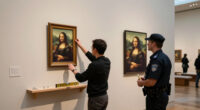 German Duo Arrested After Hanging Paintings Next To Mona Lisa