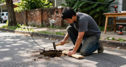 OMR Neighbourhood Battles Potholes, Dangling Cables - The Times Of India
