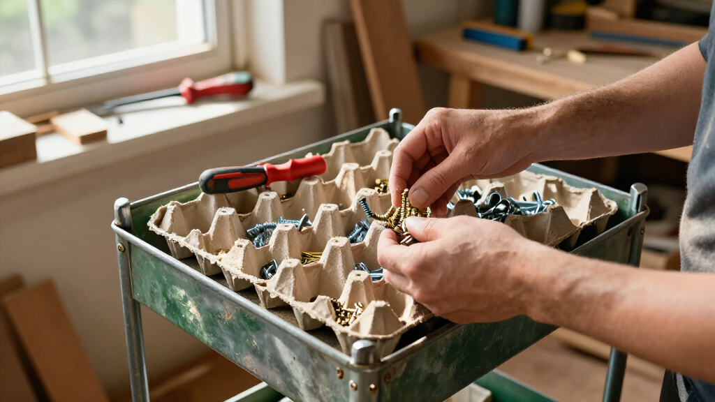 Ditch Bins: The Smarter Way To Organize A Storage Cart Using Empty Egg Cartons