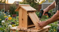 Gardener Uses An Extra Fence Board To Build A Home For Backyard Bees